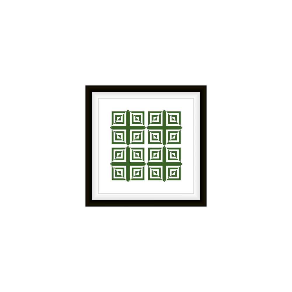 Optical Illusion Series - Moroccan Tiles - Green