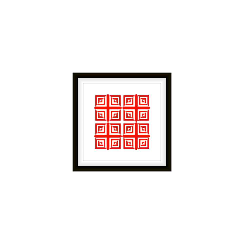 Optical Illusion Series - Moroccan Tiles - Red